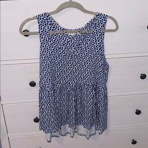 Patterned blue tank top